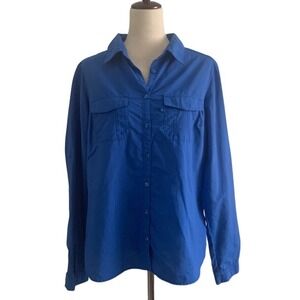 Columbia PFG Women's XL Nylon Top Vented Outdoor Gorpcore Hiking Blue